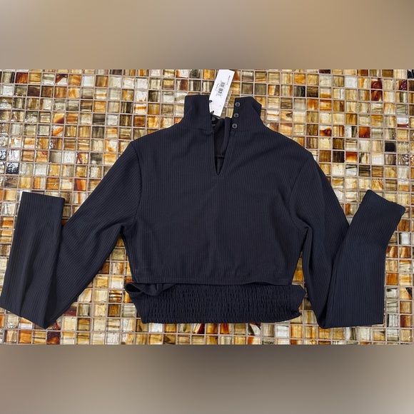 NWT The Drop x Porsha Williams Black Twisted Waist Long Sleeve Crop Top~$30~S - Picture 6 of 10